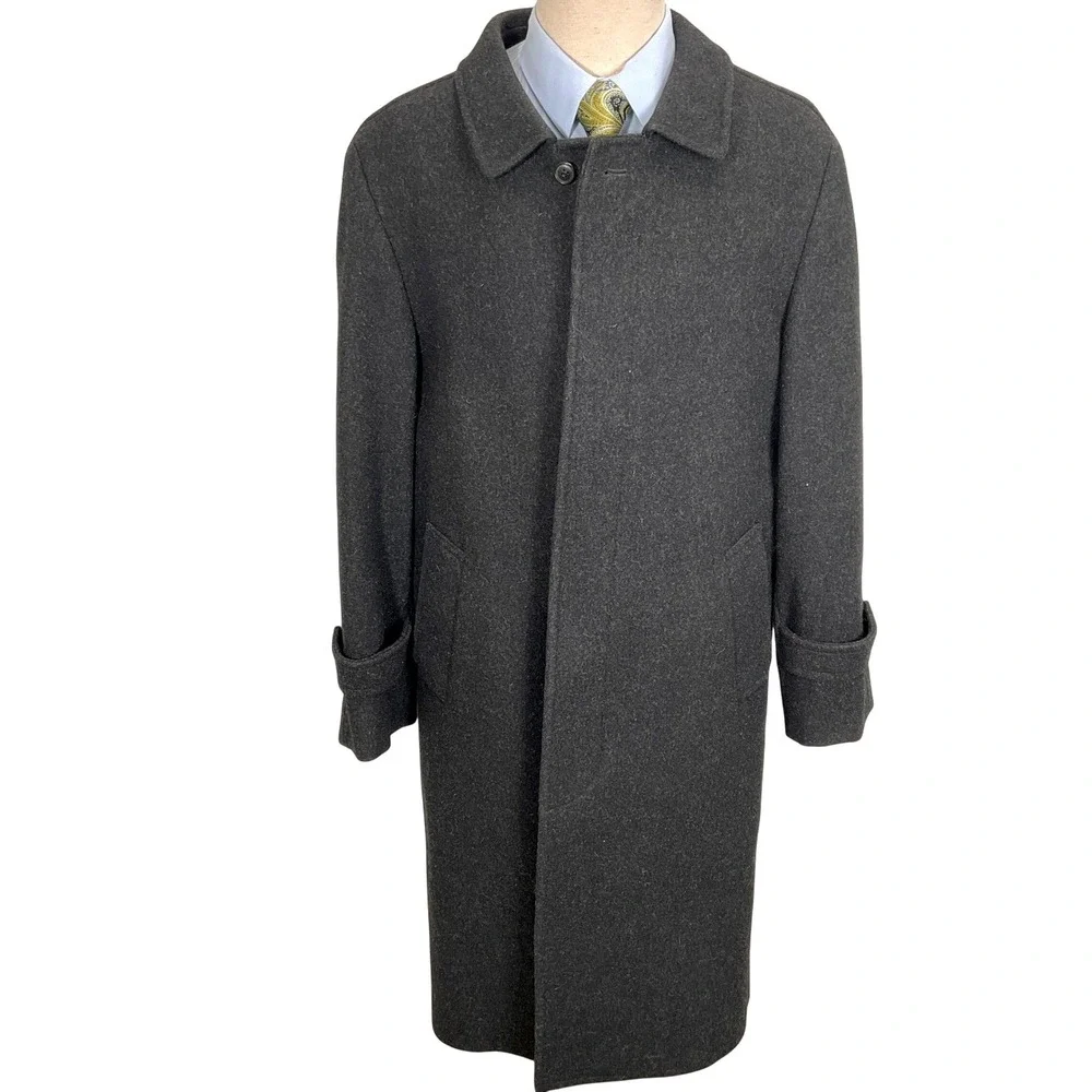Lakeland Overcoat Mens 42 Charcoal Gray Full Length Heritage‎ Executive Formal